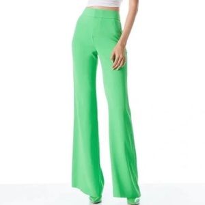 Alice and Olivia Deanna high waist flare trousers size 0 garden green NWT
